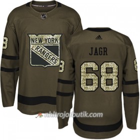 Män Ishockey New York Rangers Tröja Jaromir Jagr 68 Adidas 2017-2018 Camo Grön Authentic